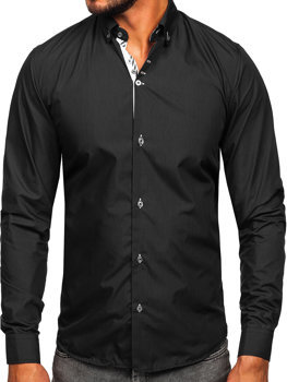 Елегантна мъжка риза с дълъг ръкав в цвят антрацит Bolf 5796-1