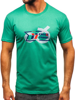 Зелена мъжка памучна тениска Bolf 14736