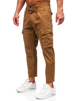 Кафяви мъжки панталони с карго джобове Bolf 77323