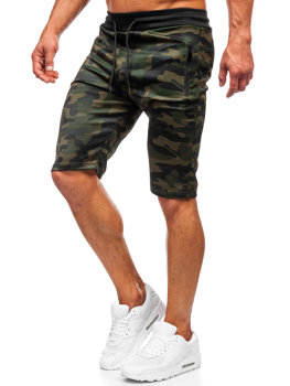 Къси спортни камуфлажни мъжки панталони в цвят каки Bolf HL9217