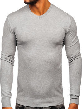 Меланж мъжки пуловер с v-образно деколте Bolf YY03