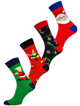 Многоцветни празнични мъжки чорапи Bolf MCHM1-4P 4 PACK