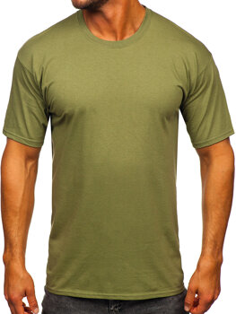 Мъжка памучна изчистена тениска в цвят каки Bolf B459