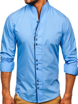 Мъжка риза с дълъг ръкав светлосиня Bolf 5720