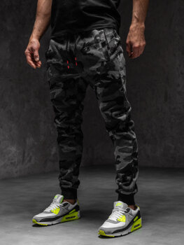 Мъжки камуфлажен спортен панталон в цвят графит Bolf KZ15A1