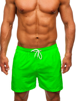 Мъжки къси плувни шорти в цвят зелен неон Bolf XL019
