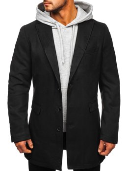 Мъжко зимно палто черно Bolf 1047C