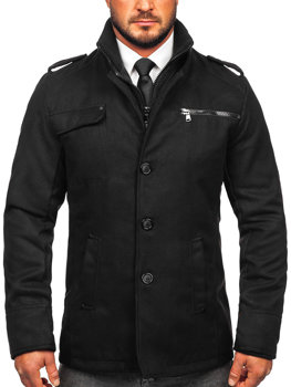 Мъжко палто черно Bolf 8856