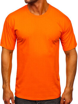 Оранжева мъжка памучна изчистена тениска Bolf B459