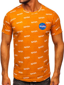 Оранжева мъжка тениска с принт Bolf 14950