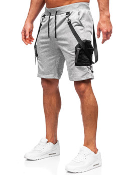 Сиви мъжки къси спортни карго панталони Bolf HS7179