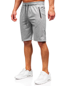 Сиви мъжки спортни къси панталони  Bolf JX802