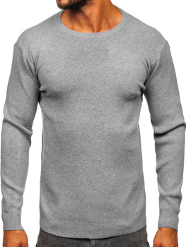 Сив мъжки пуловер basic Bolf S8506