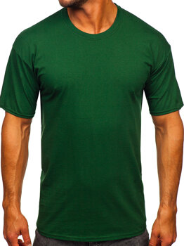 Тъмнозелена мъжка памучна изчистена тениска Bolf B459