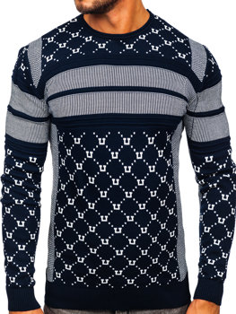Тъмносин мъжки пуловер Bolf 1059