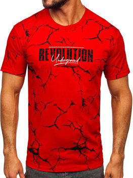 Червена мъжка памучна тениска Bolf 14717