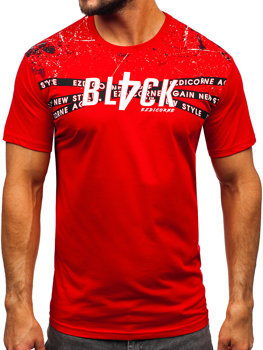 Червена мъжка памучна тениска Bolf 14722