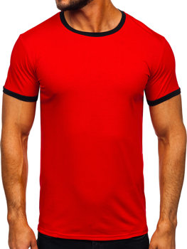 Червена мъжка тениска без принт Bolf 8T83