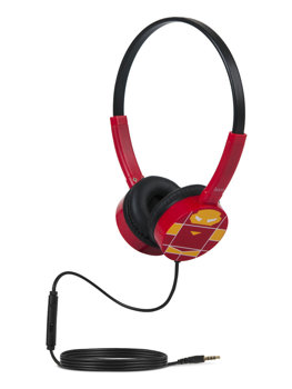 Червени слушалки  с кабел и микрофо Iron Man за деца W15IM