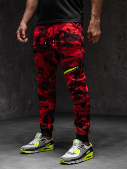Червен камуфлажен спортен панталон за мъже Bolf KK04A1