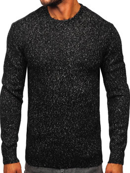 Черен плътен мъжки пуловер Bolf W7-219190