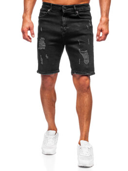 Черни мъжки дънкови къси панталони Bolf 0626