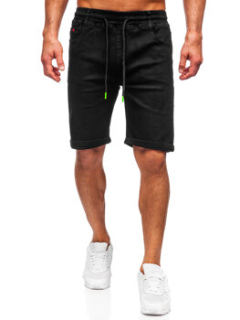 Черни мъжки дънкови къси панталони Bolf 8109