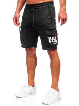 Черни мъжки къси карго панталони Bolf HS7181