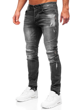Черни  панталони дънкови мъжки тип regular fit Bolf MP007N