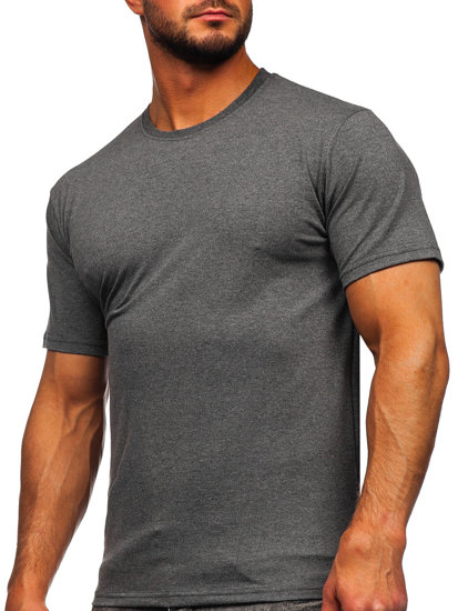 Антрацитна памучна мъжка тениска Bolf 0001