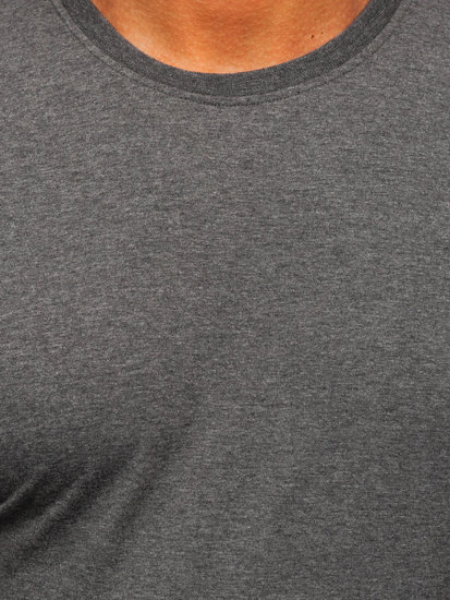 Антрацитна памучна мъжка тениска Bolf 0001