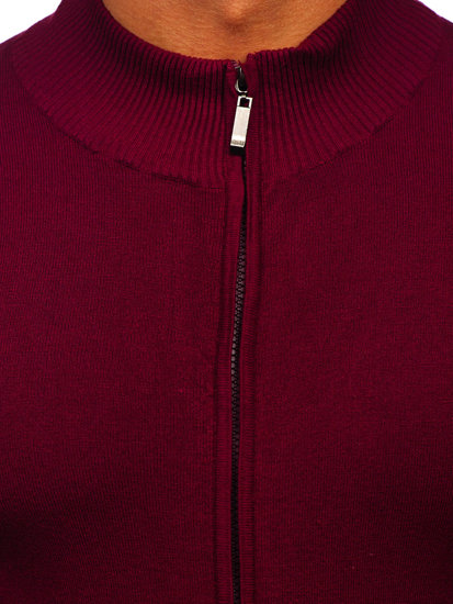 Бордо с цип мъжки пуловер Bolf YY07