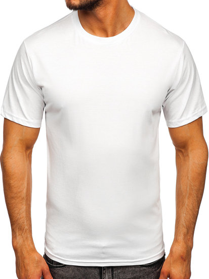 Бяла мъжка памучна изчистена тениска Bolf 192397