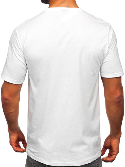 Бяла мъжка памучна тениска Bolf 14769