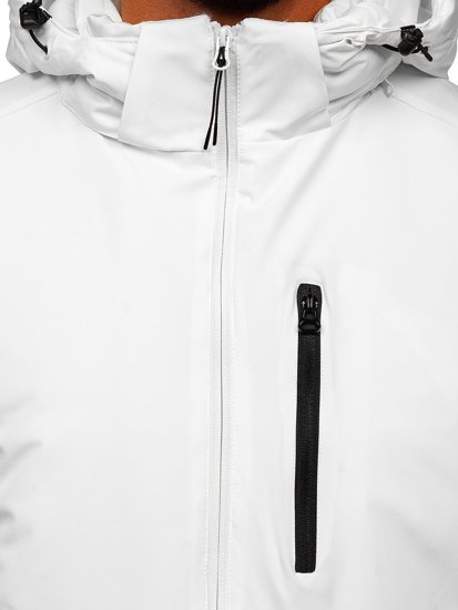 Бяло мъжко зимно спортно яке Bolf HH011