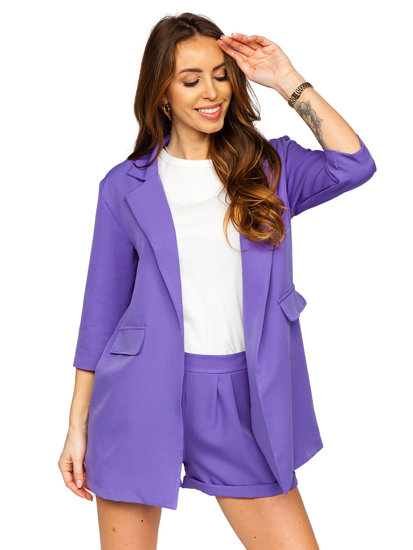 Виолетов елегантен дамски костюм от две части Bolf 8895