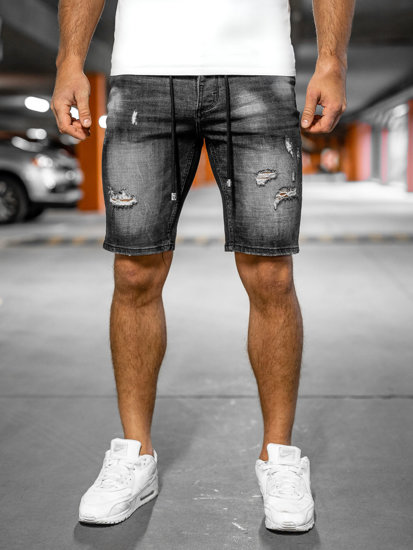 Графитени къси мъжки дънкови панталони Bolf MP0035G