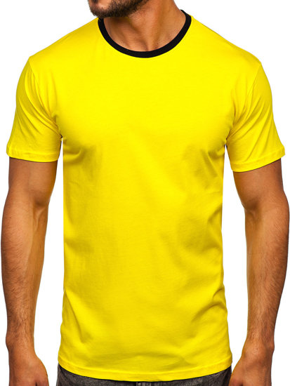 Жълта мъжка памучна тениска Bolf 0004