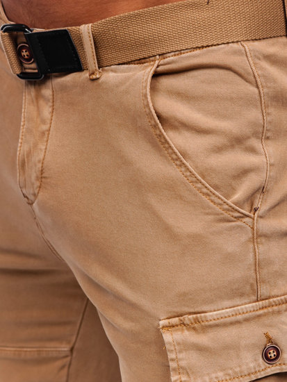 Камел къси мъжки карго панталони с колан Bolf MP0109K