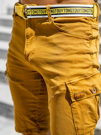 Камел мъжки шорти с карго джобове с колан Bolf R88204