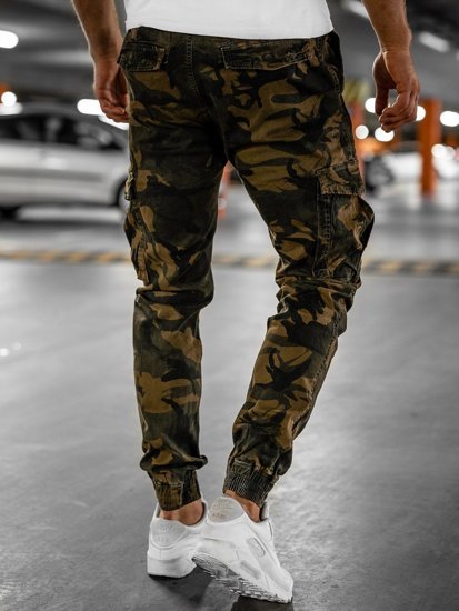 Кафяви мъжки джогър панталони с карго джобове Bolf CT6017