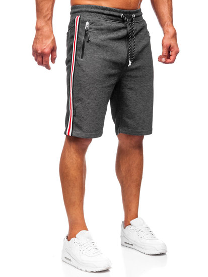 Къси мъжки спортни панталони в черно и бяло Bolf Q3884