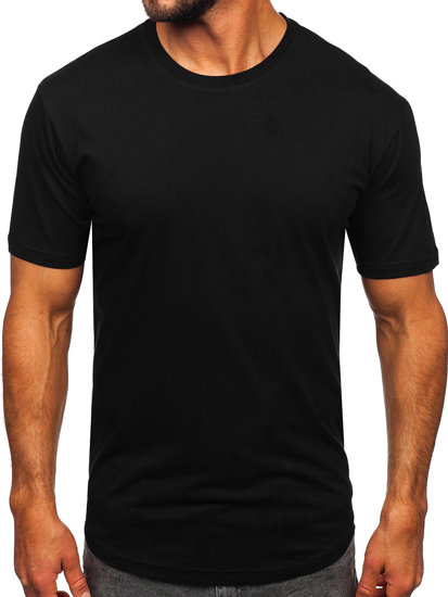 Мъжка дълъга тениска без принт черна Bolf 14290