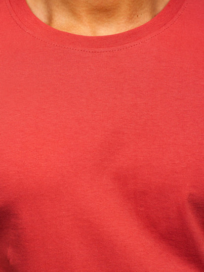 Мъжка памучна изчистена тениска в цвят сьомга Bolf 192397