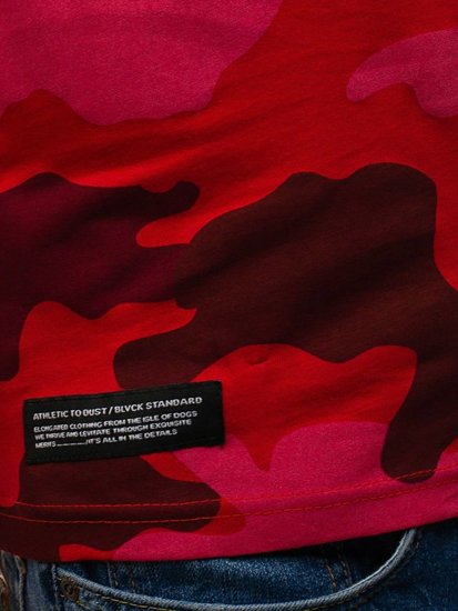 Мъжка поло тениска червен камуфлаж Bolf 1126
