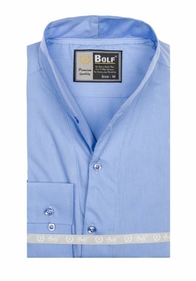 Мъжка риза с дълъг ръкав небесносиня Bolf 5702