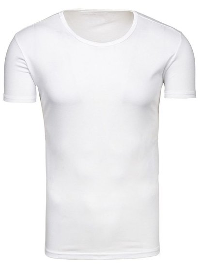 Мъжка тениска без принт бяла Bolf 2006