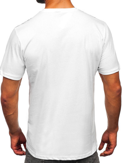 Мъжка тениска с принт бяла Bolf 14234