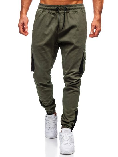 Мъжки джогър панталони с карго джобове каки Bolf 0705 