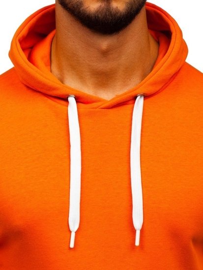 Мъжки суичър с качулка оранжев Bolf 1004-1
